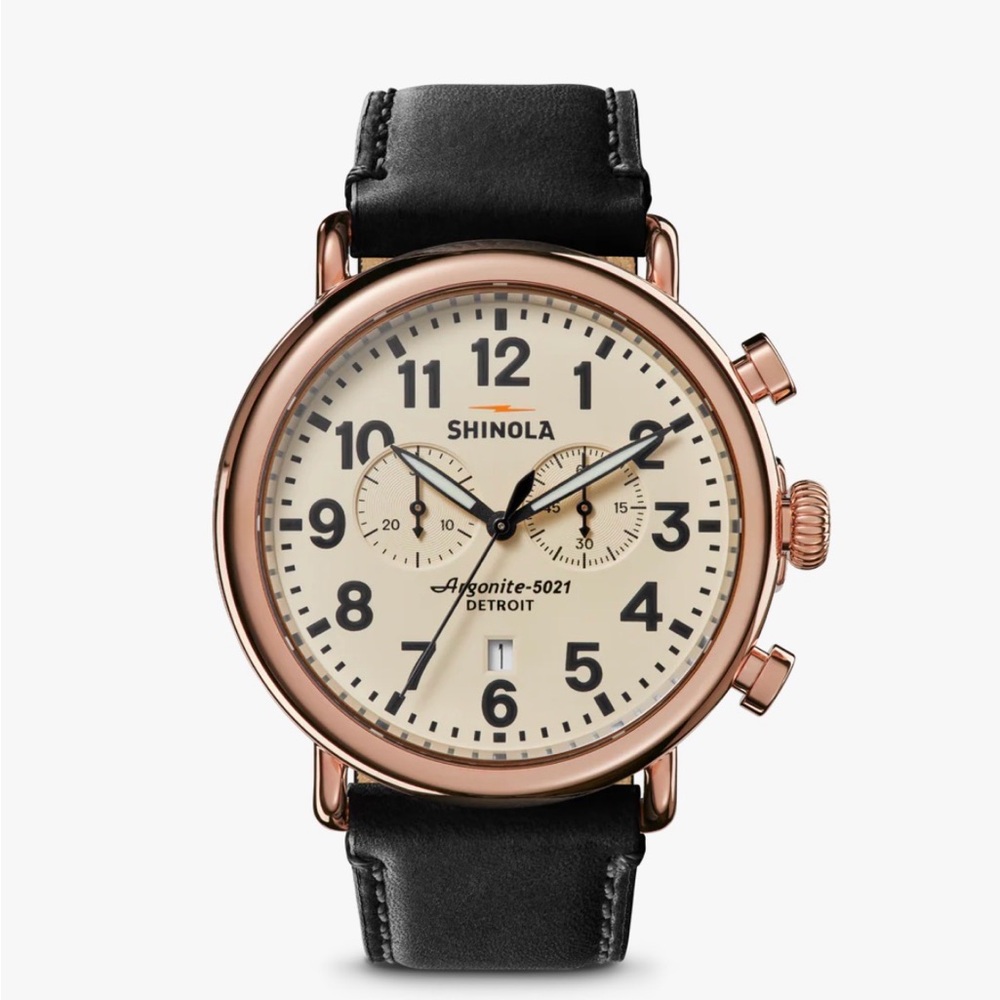 Shinola Rose Gold Runwell Chronograph Watch